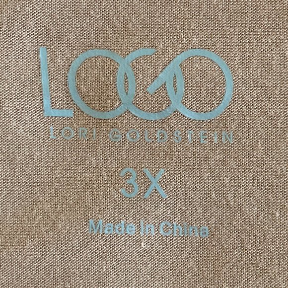 LOGO lori goldstein womens color block knit stretch top brown mint 3X pockets - Picture 8 of 9